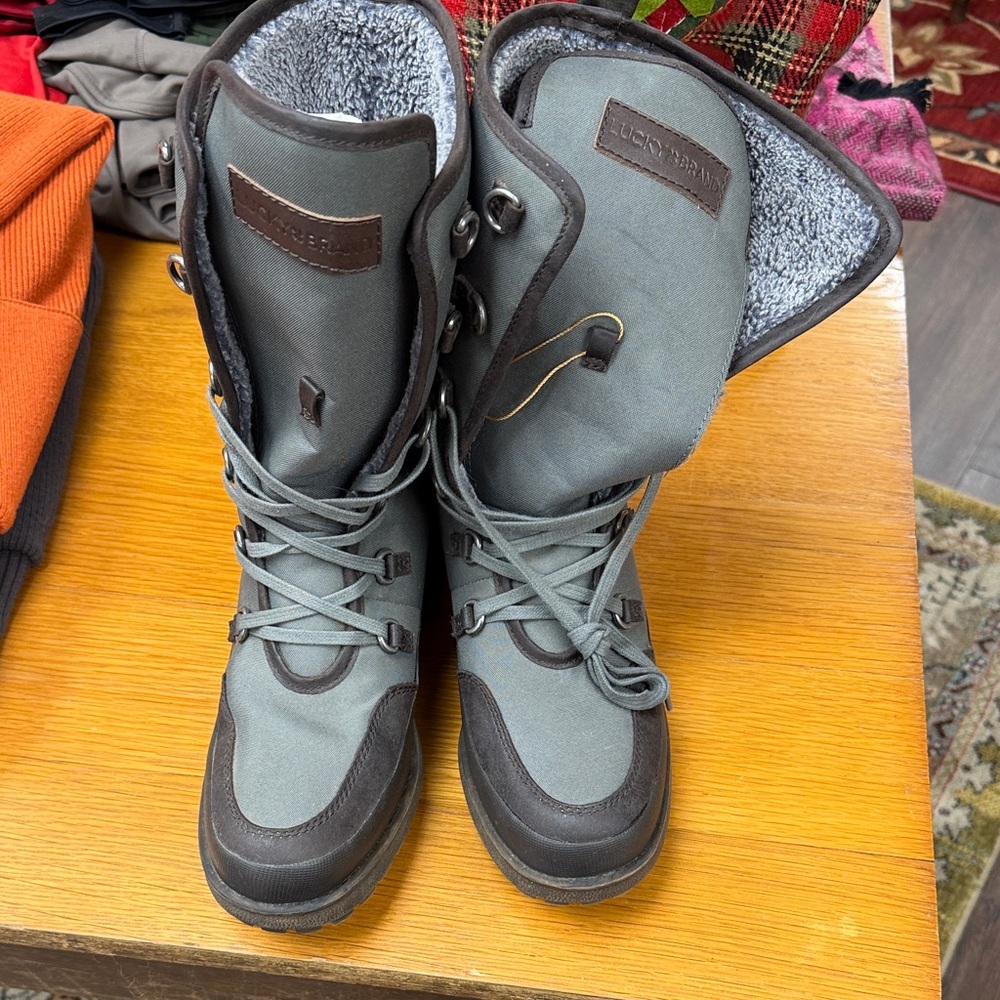 Lucky Brand Gray and Brown Women's Boots